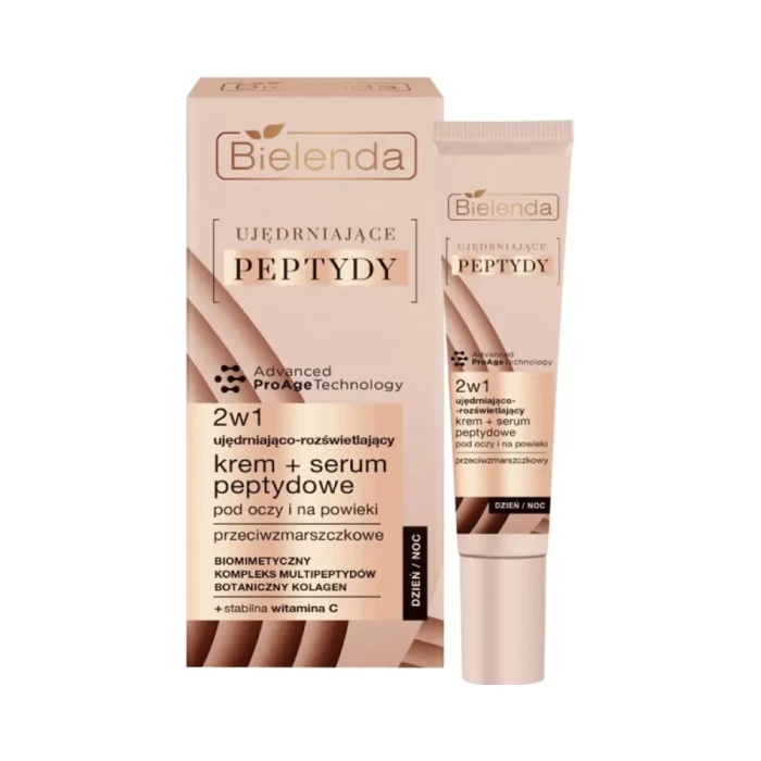 Крем для век Bielenda Firming Peptides 2в1 подтягивающий крем+пептидная сыворотка 15мл