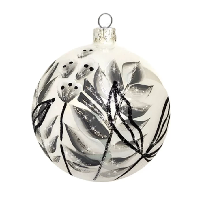 Шар стеклянный декорированный Декарт Папараць кветка 100 в19