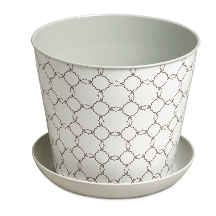 Кашпо круглое 1,2 декор "Этника" с поддоном