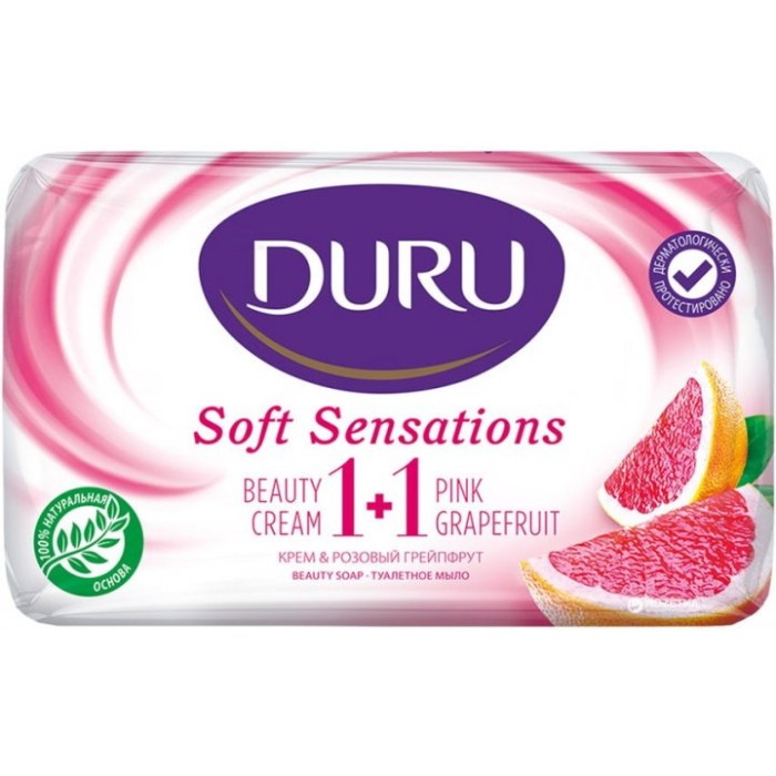 Крем-мыло туалетное Duru Soft Sensation Увлажняющий крем и розовый грейпфрут 80г