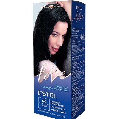 Стойкая крем-краска для волос ESTEL LOVE тон 1/0 &quot;Чёрный&quot;
