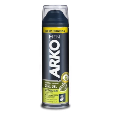 Гель для бритья и умывания Arko Men Hemp 2в1 С маслом семян конопли 200мл