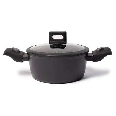 Кастрюля черная со съемными ручками и крышкой ТМ "ЦУМ" 2.4 л 