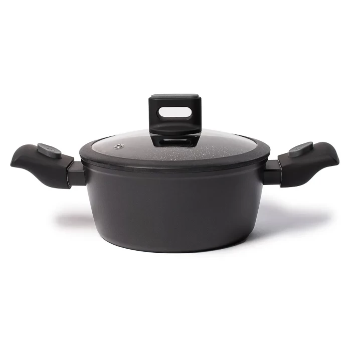 Кастрюля черная со съемными ручками и крышкой ТМ "ЦУМ" 2.4 л 
