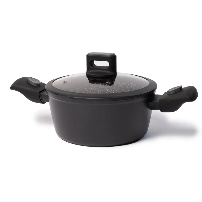 Кастрюля черная со съемными ручками и крышкой ТМ "ЦУМ" 2.4 л 