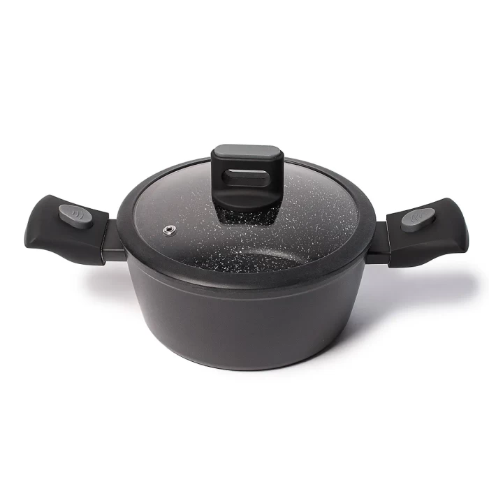 Кастрюля черная со съемными ручками и крышкой ТМ "ЦУМ" 2.4 л 