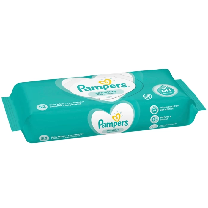 Салфетки влажные Pampers "Sensitive" 52 шт