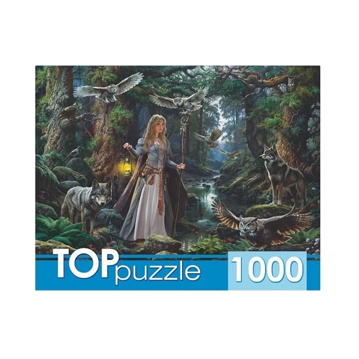 Пазл TOPpuzzle Девушка с волками и совами 1000 элементов