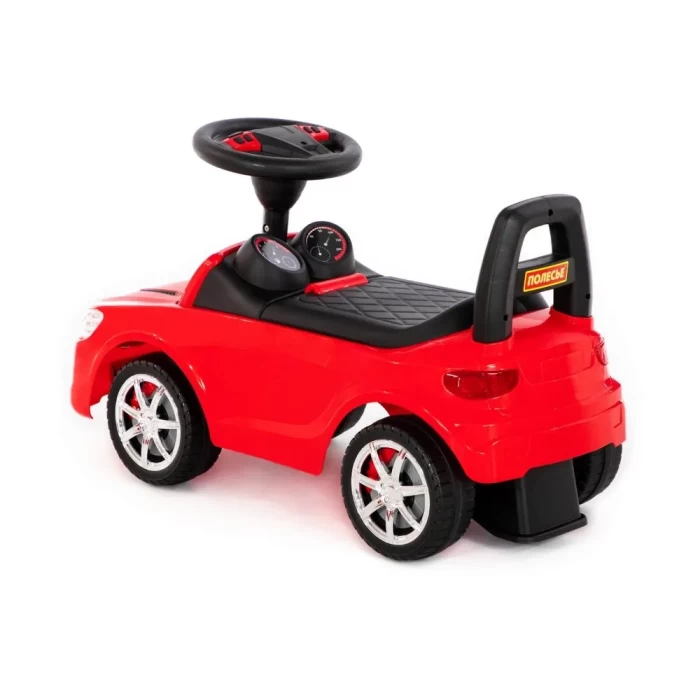 Каталка-автомобиль SuperCar №4 со звуковым сигналом красная