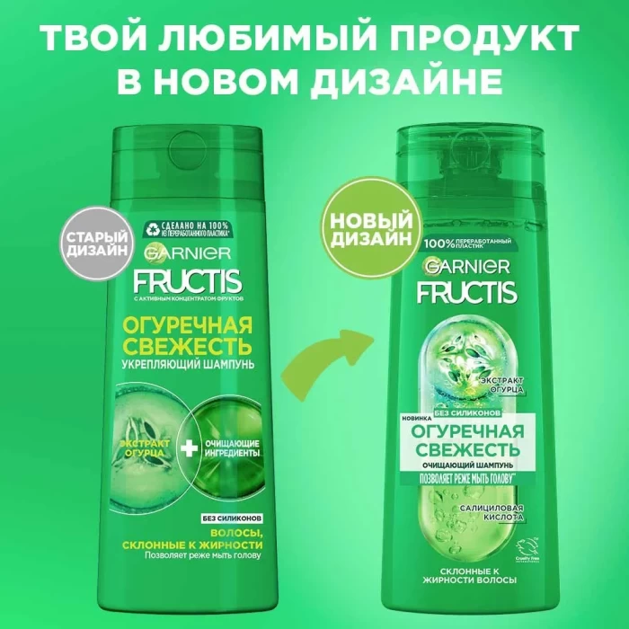 Шампунь для волос Garnier Fructis огуречная свежесть 250мл