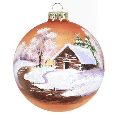 Шар стеклянный декорированный Декарт Морозное утро 100 в57