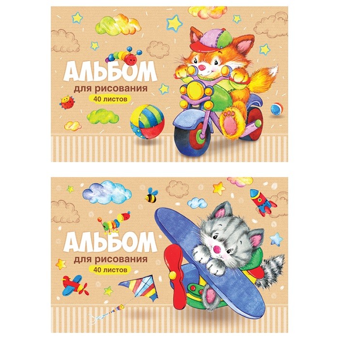 Альбом для рисования 40л Веселые Мультяшки А4 А40_20249                               