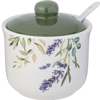 Сахарница с ложкой Agness Лаванда 300мл