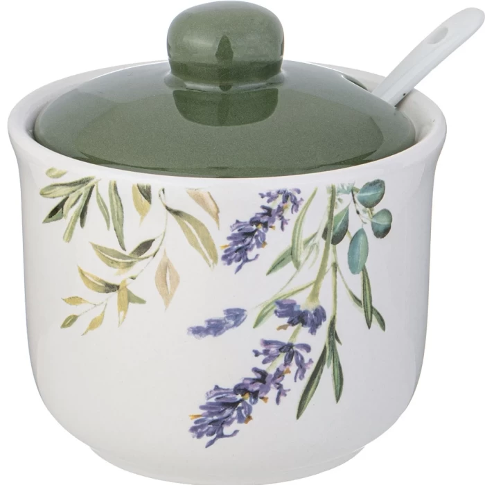 Сахарница с ложкой Agness Лаванда 300мл