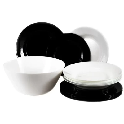 Набор посуды Luminarc Plumi Black White 19 предметов