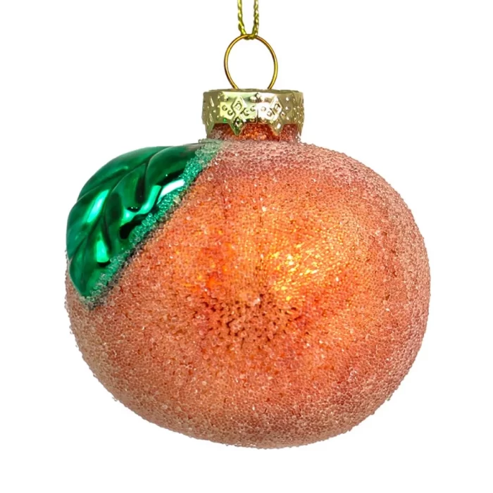 Елочная игрушка стеклянная декорированная Мандарин