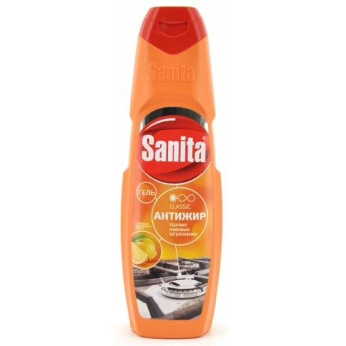 Средство для чистки кухонных плит "Sanitar" антижир Гель Сицилийский лимон 500г