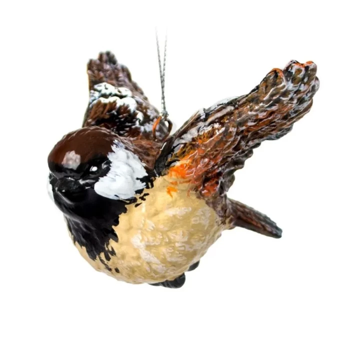 Елочное украшение Воробей в полете