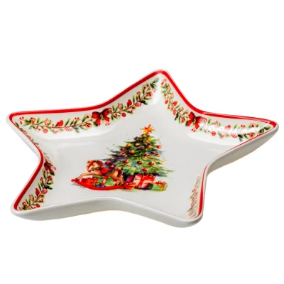 Блюдо фарфоровое Belbohemia Елка 23см