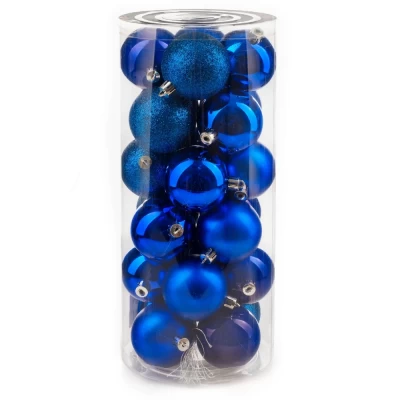 Набор шаров новогодних Ausini VT25-04003-4 синий 24шт