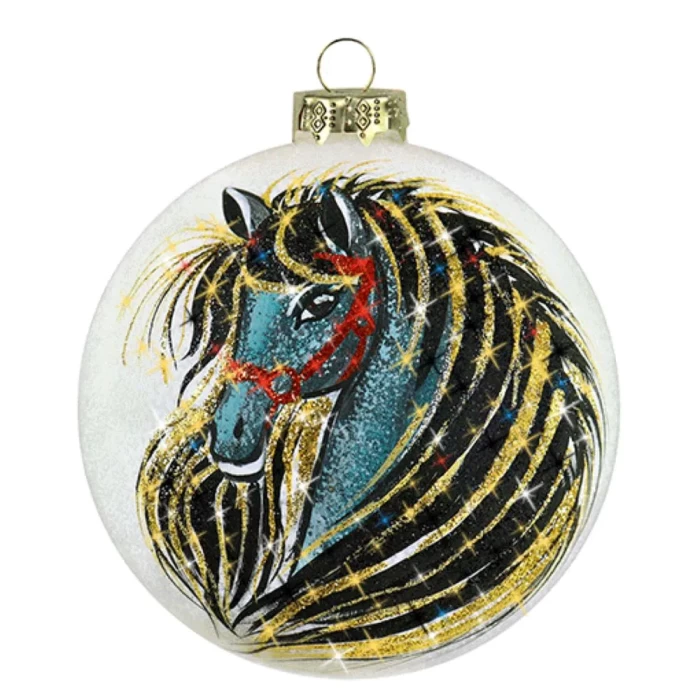 Шар стеклянный декорированный Декарт Золотая грация 100 в60