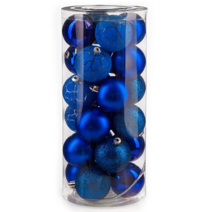 Набор шаров новогодних Ausini VT25-04020-4 синий 24шт
