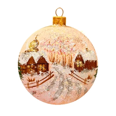 Шар стеклянный декорированный Декарт Хуторок 100 в17