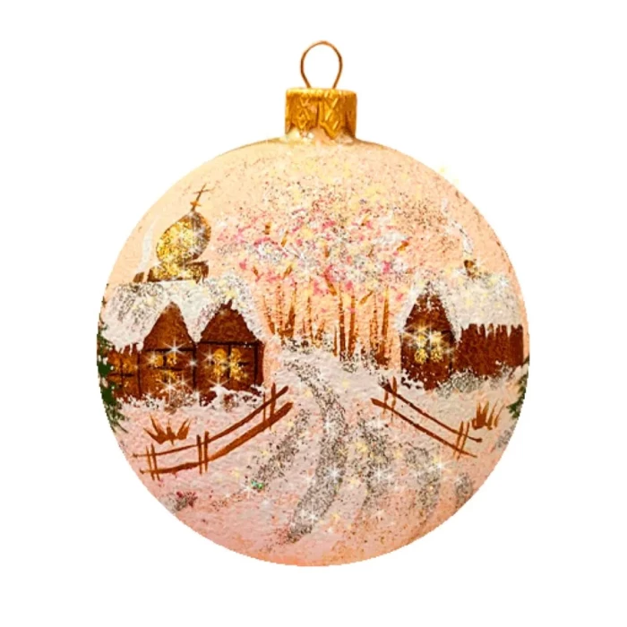 Шар стеклянный декорированный Декарт Хуторок 100 в17