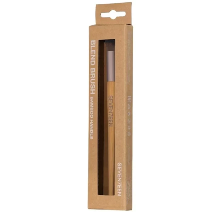 Кисть для растушевки Seventeen скошенная, кисть для нанесения теней blend brush bamboo handle