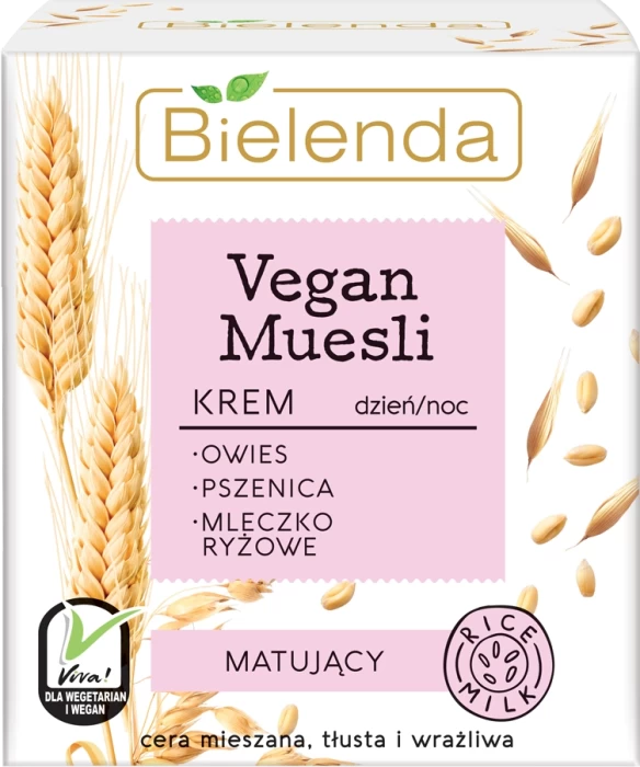 Крем Bielenda Vegan Muesli Матирующий пшеница+овес+рисовое молоко, 50мл