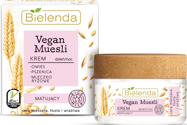 Крем Bielenda Vegan Muesli Матирующий пшеница+овес+рисовое молоко, 50мл
