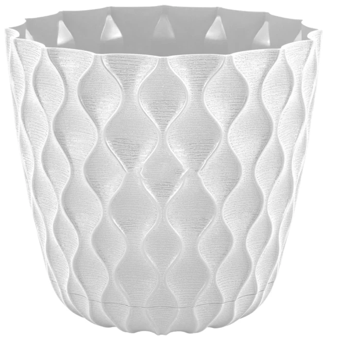 Горшок для цветов InGreen  Wave со съемным поддоном белоснежный