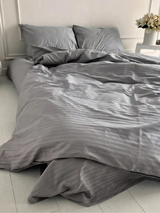 Комплект постельного белья YOTSUBA Полоса Дуэт Серый