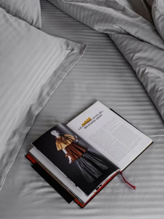 Комплект постельного белья YOTSUBA Полоса двуспальный Серый