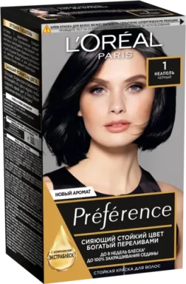 L'Oreal Paris Краска стойкая для волос &quot;Preference&quot; 1.0 Неаполь черный