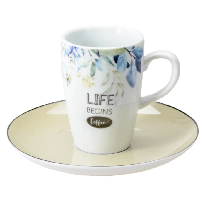 Чашка с блюдцем фарфоровые Belbohemia 160мл