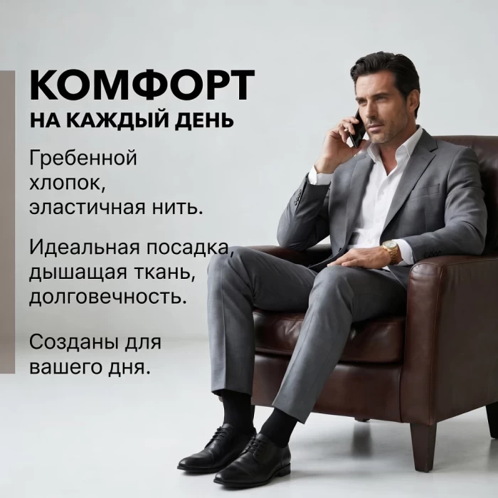 Набор мужских носков Diwari 3 пары черные