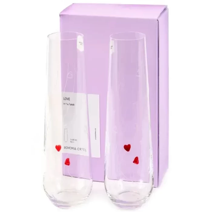 Набор стаканов Crystalex Sparkly love 250мл 2шт