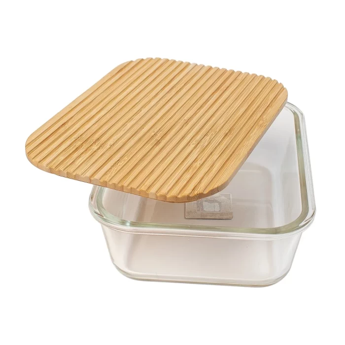 Контейнер стеклянный ТМ "ЦУМ" с бамбуковой крышкой 1.5л 7276