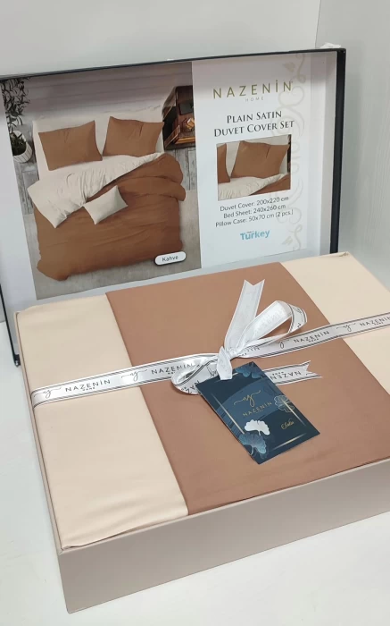 Комплект постельного белья евро Nazemin Home "Kahve"