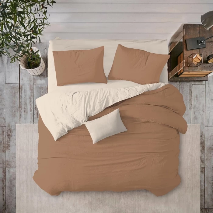 Комплект постельного белья евро Nazemin Home "Kahve"