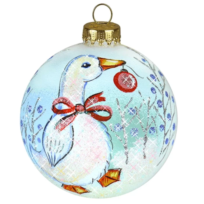 Шар стеклянный декорированный Декарт Рождественский гусь 80 в56