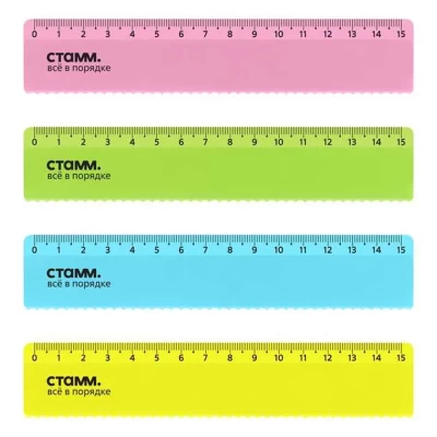 Линейка СТАММ Neon Cristal ЛН174 с волнистым краем 15 см
