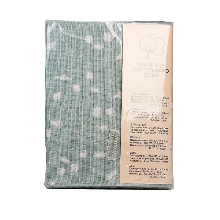 Комплект постельного белья Евро ТМ "ЦУМ" Одуванчик простынь на резинке 8483