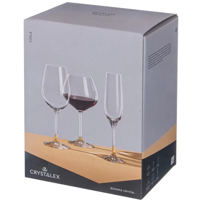 Набор бокалов для шампанского Crystalex Виола Микс 190мл