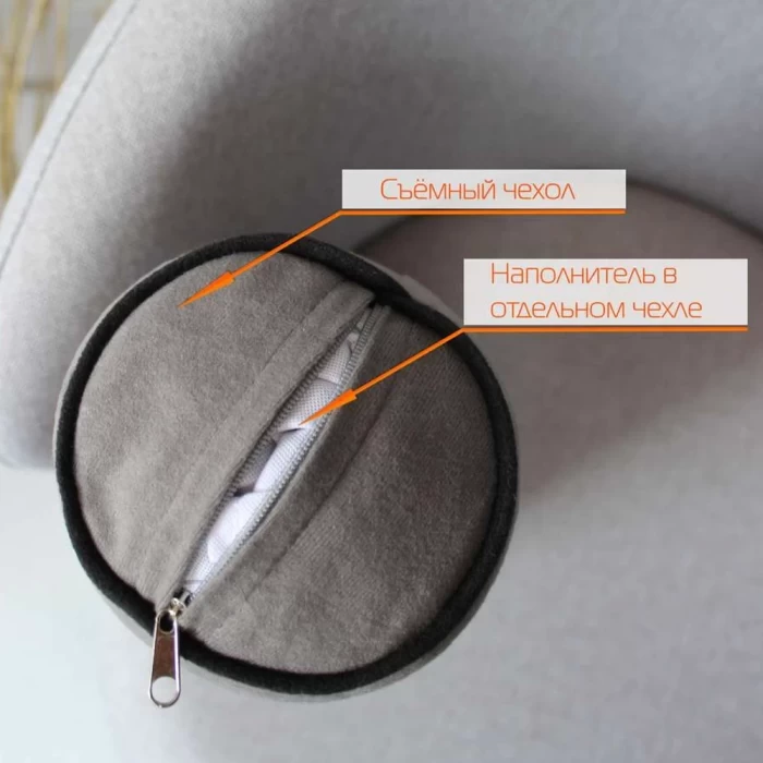 Подушка декоративная Matex Валик Ecology Velours серый 39х10