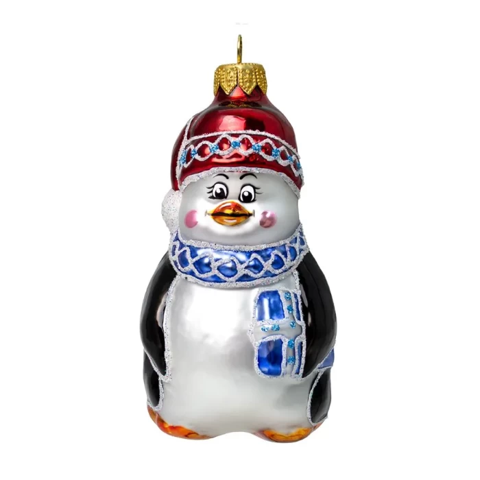 Елочное украшение стеклянное Пингвин