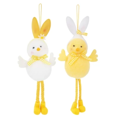 Декорация пасхальная в виде зайца 20см 2 дизайна