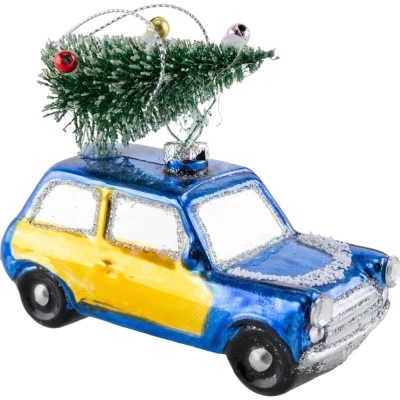 Елочное украшение из стекла Машинка