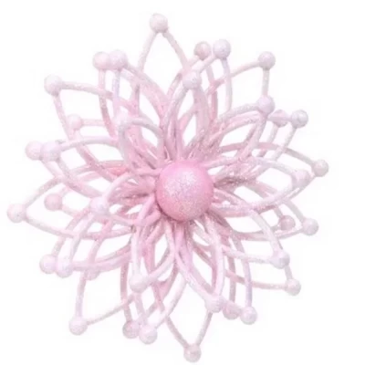 Новогоднее украшение Девилон Снежинка Молекула 3D розовый